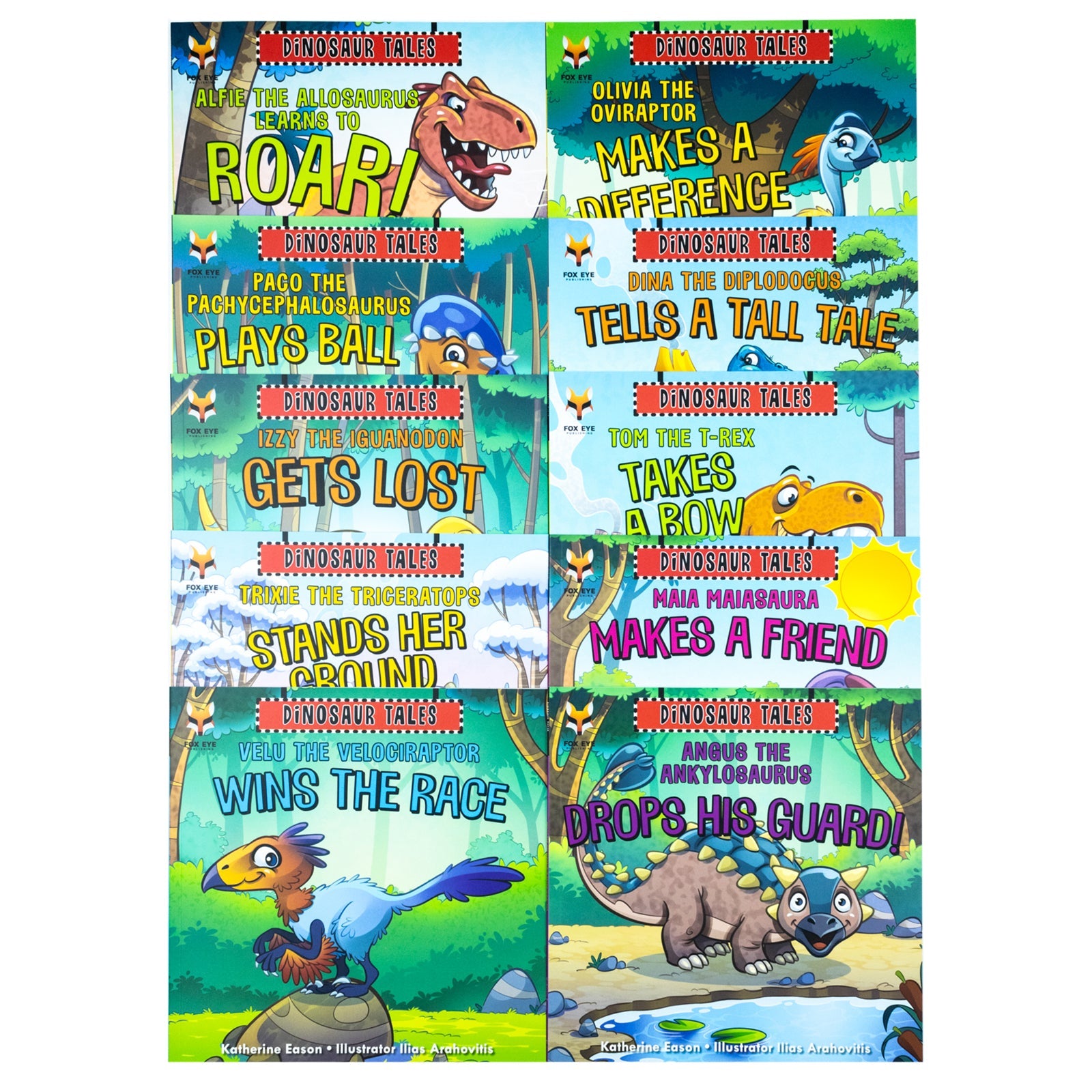 Dinosaur Tales 10 Picture Book Set – Fun, Educational, Colorful Kids’ Stories: Alfie, Olivia, Timmy & More – Learn, Roar, Adventure & Family Fun (Age 3-5)
