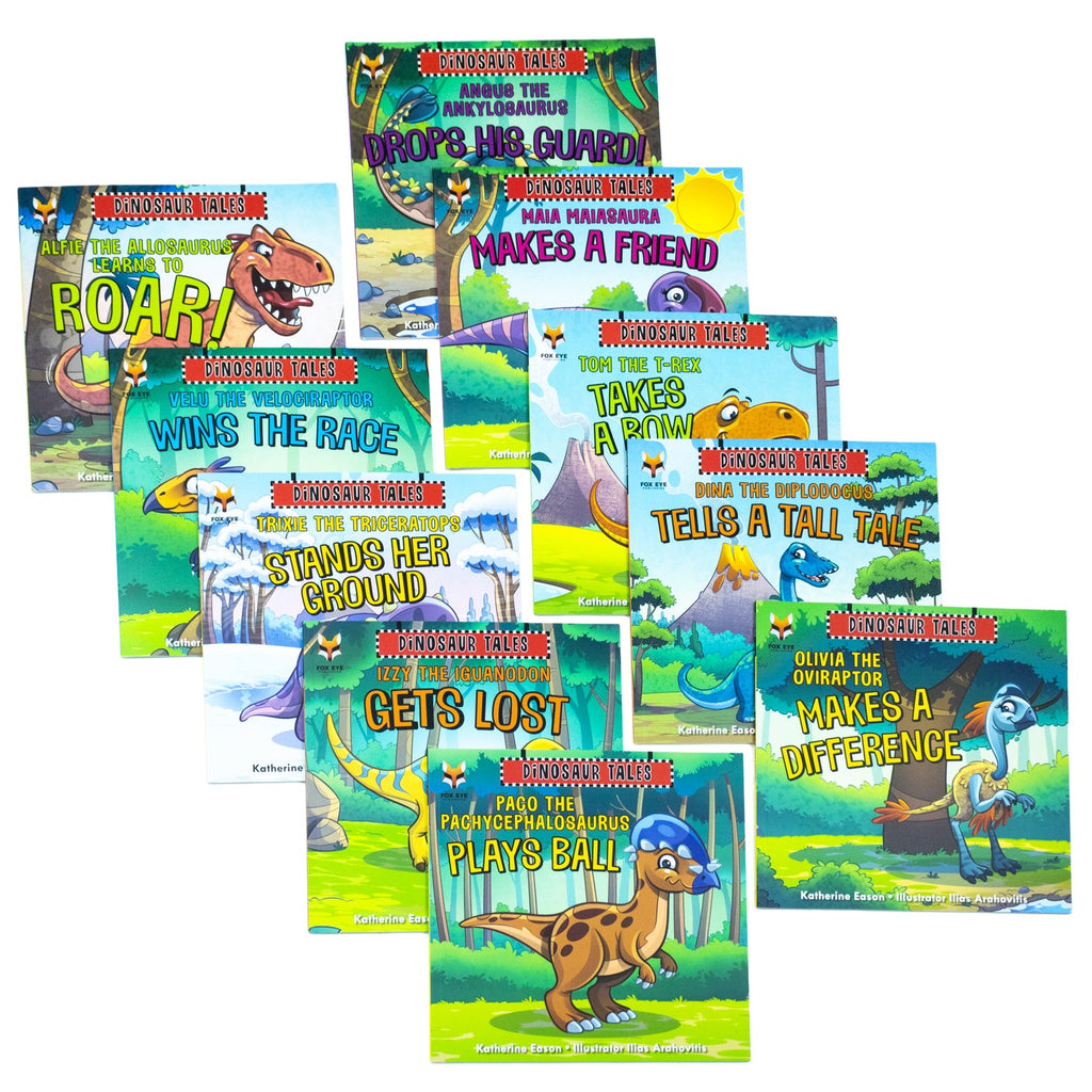 Dinosaur Tales 10 Picture Book Set – Fun, Educational, Colorful Kids’ Stories: Alfie, Olivia, Timmy & More – Learn, Roar, Adventure & Family Fun (Age 3-5)