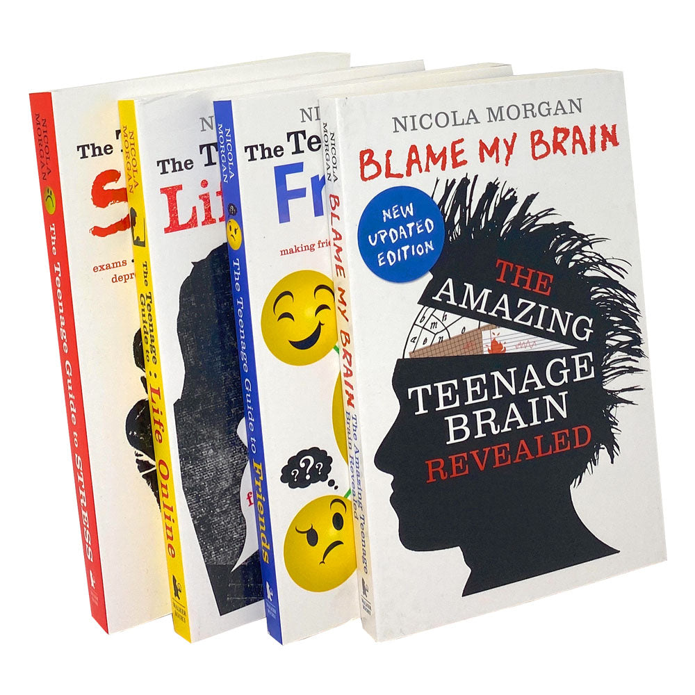 Nicola Morgan Teenage Guide 4 Books Collection Set | The Teenage Guide to Stress, Friends, Life Online & The Teenage Brain