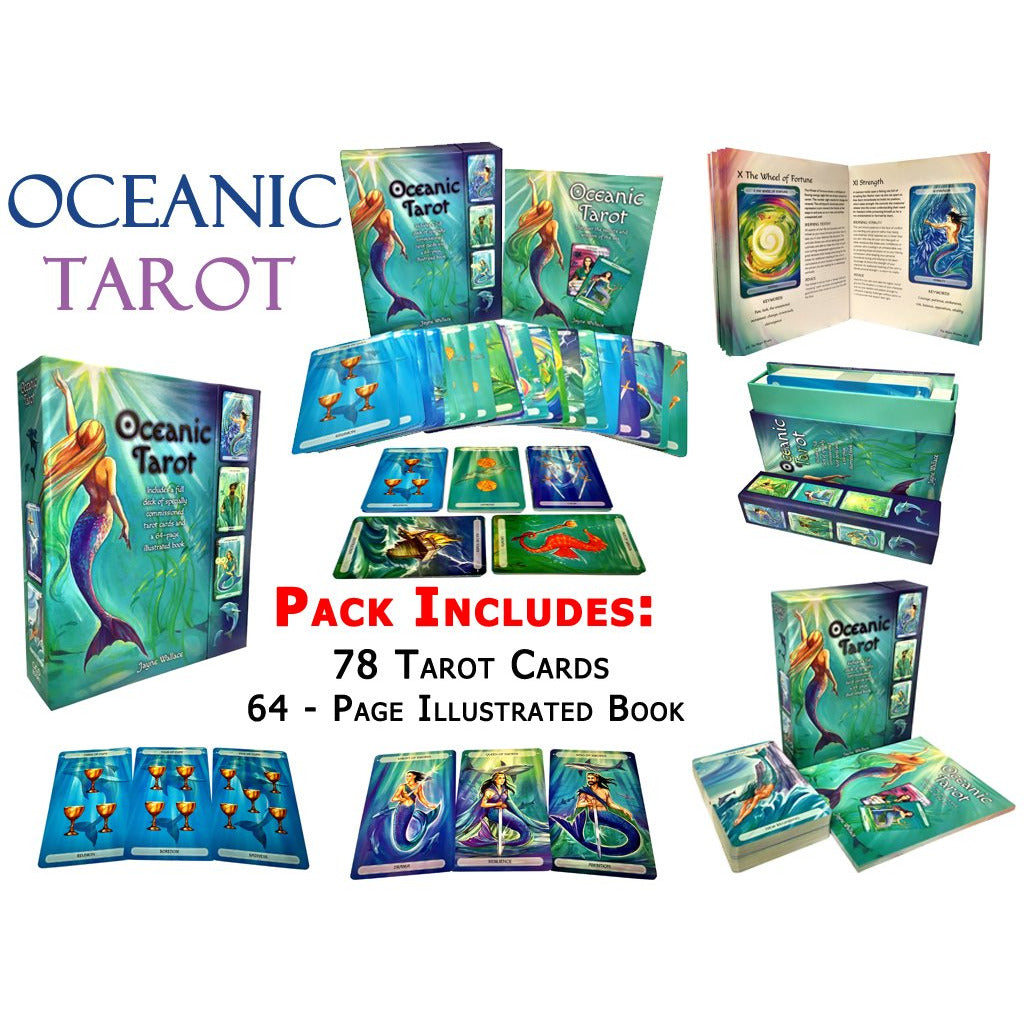 Oceanic Tarot Deck Cards Collection Box Gift Set Mind Body Spirit Mermen Mermaid