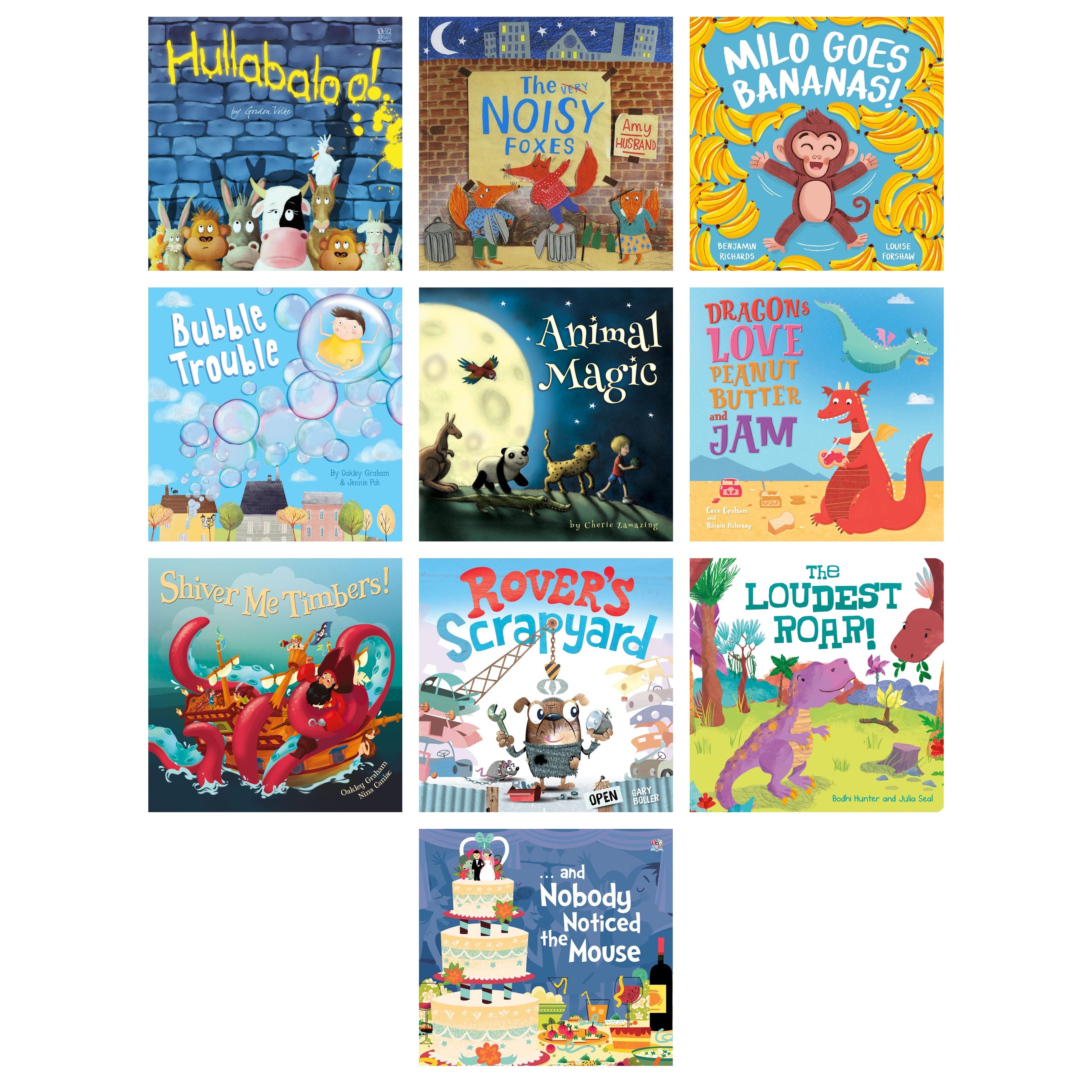 Hullabaloo! 10 Children’s Picture Books Collection Set | Funny Animal Stories, Noisy Adventures & Read-Aloud Rhyming Books for Kids