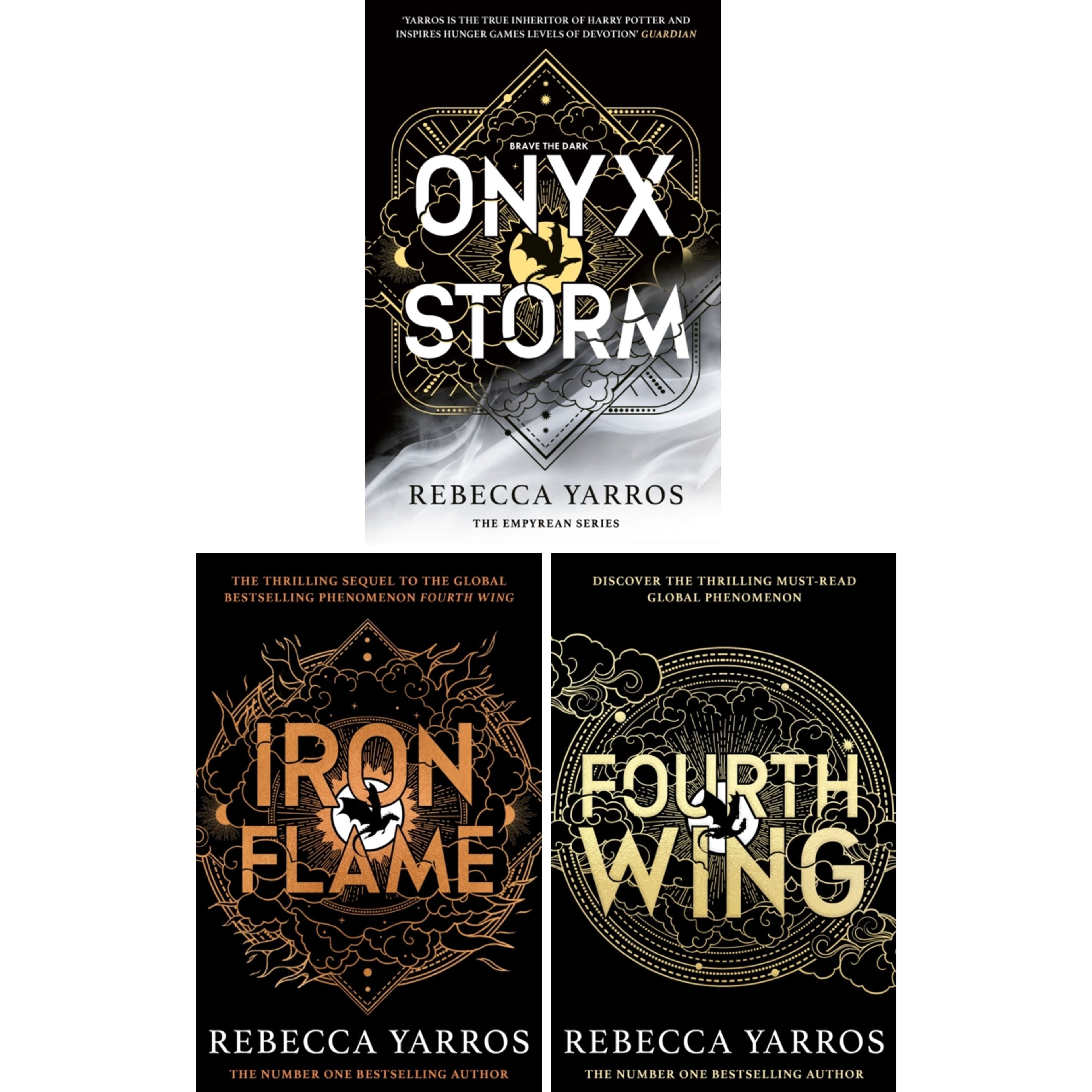 The Empyrean Series 3 Books Collection Set by Rebecca Yarros - Onyx Storm, Iron Flame, Fourth Wing - Bestselling Fantasy Romance Series