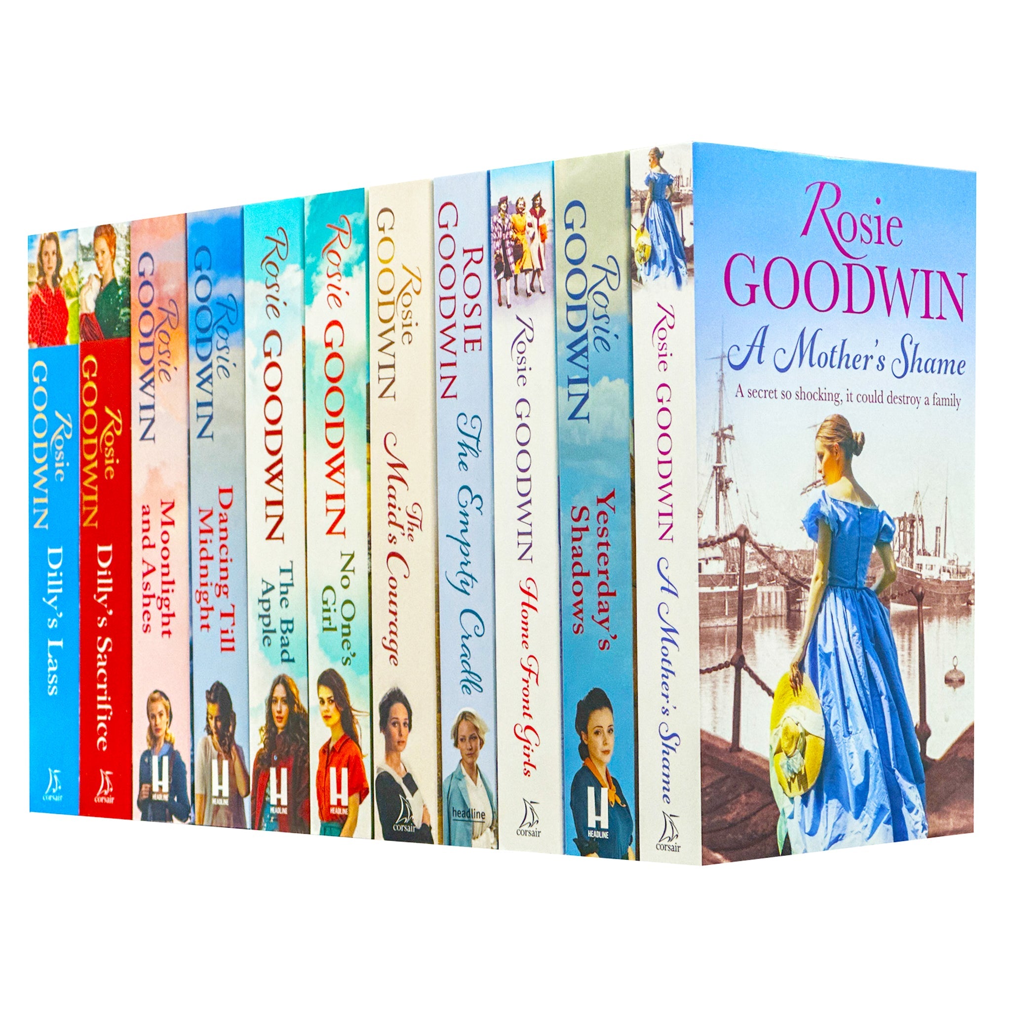 Rosie Goodwin 11 Books Collection Set (Yesterday's Shadows, Home Front Girls, The Empty Cradle, The Maid's Courage, No One's Girl, A Mother's Shame and MORE)