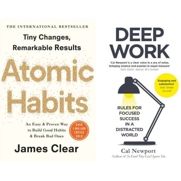 Deep Work Atomic Habits 2 Books Collection Set by James Clear & Cal Newport