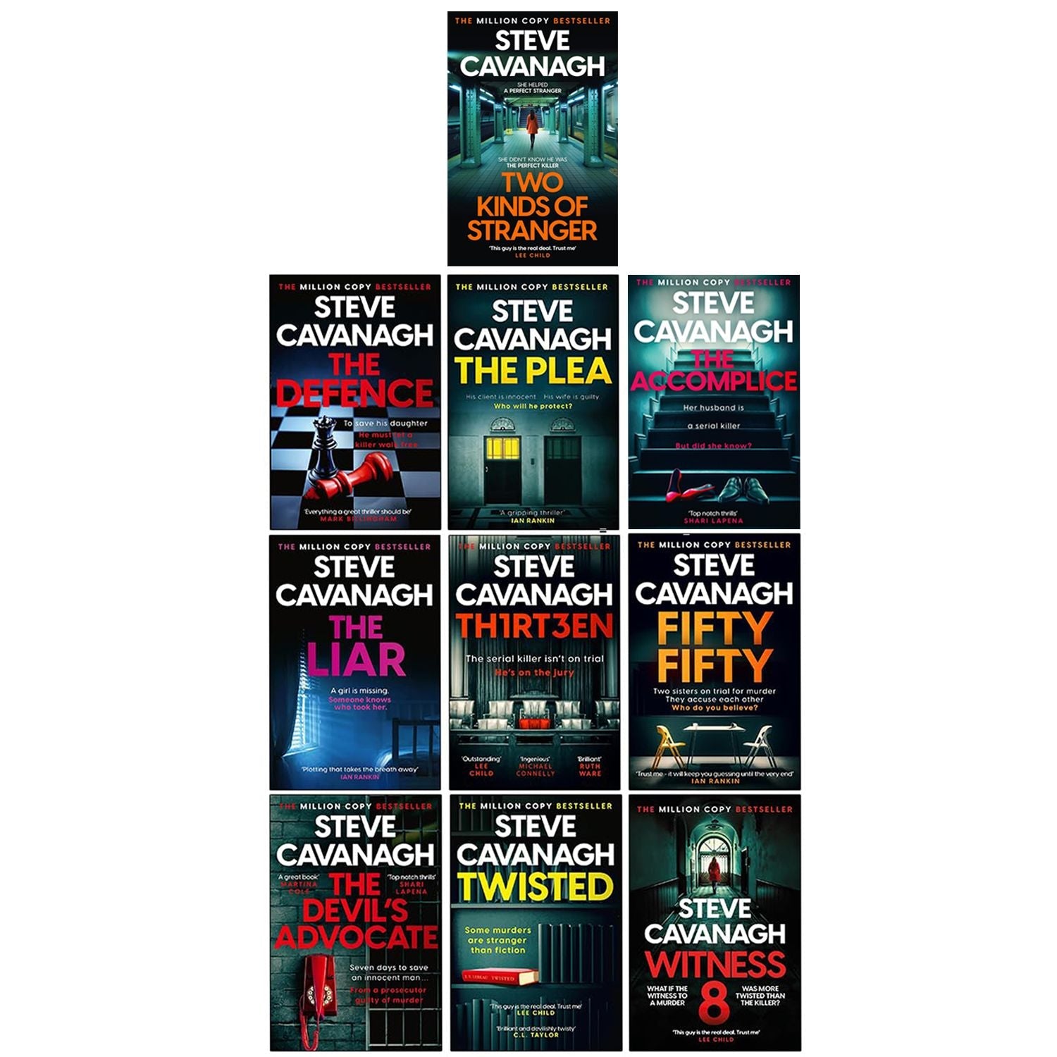 Steve Cavanagh Eddie Flynn Series 10 Books Collection Set Two Kinds of Stranger [Hardback], The Defence, The Plea, The Liar, Thirteen, Fifty Fifty, Twisted, The Accomplice & MORE