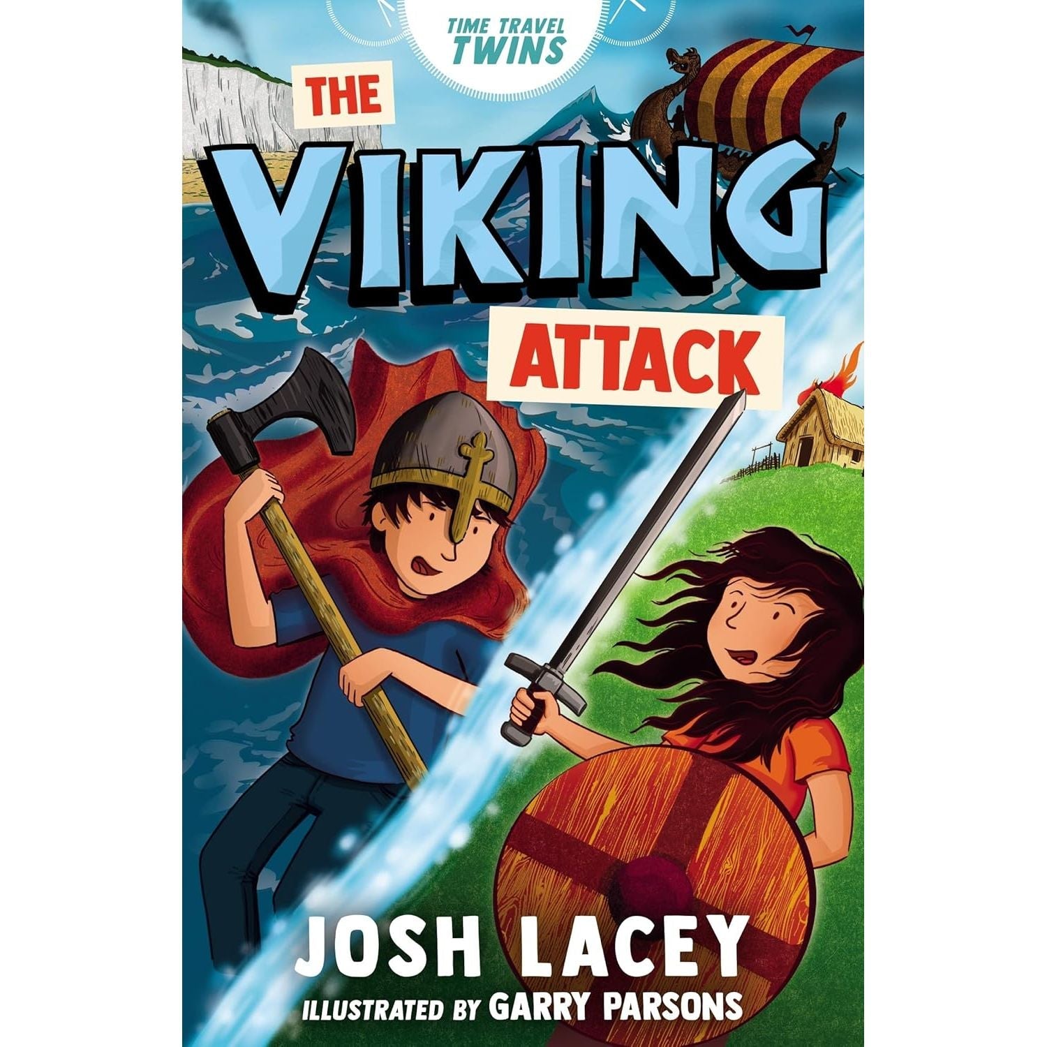 Time Travel Twins Series 4 Books Set by Josh Lacey (Viking Attack, Stone Age Clash, Roman Invasion, Maya Sacrifice)