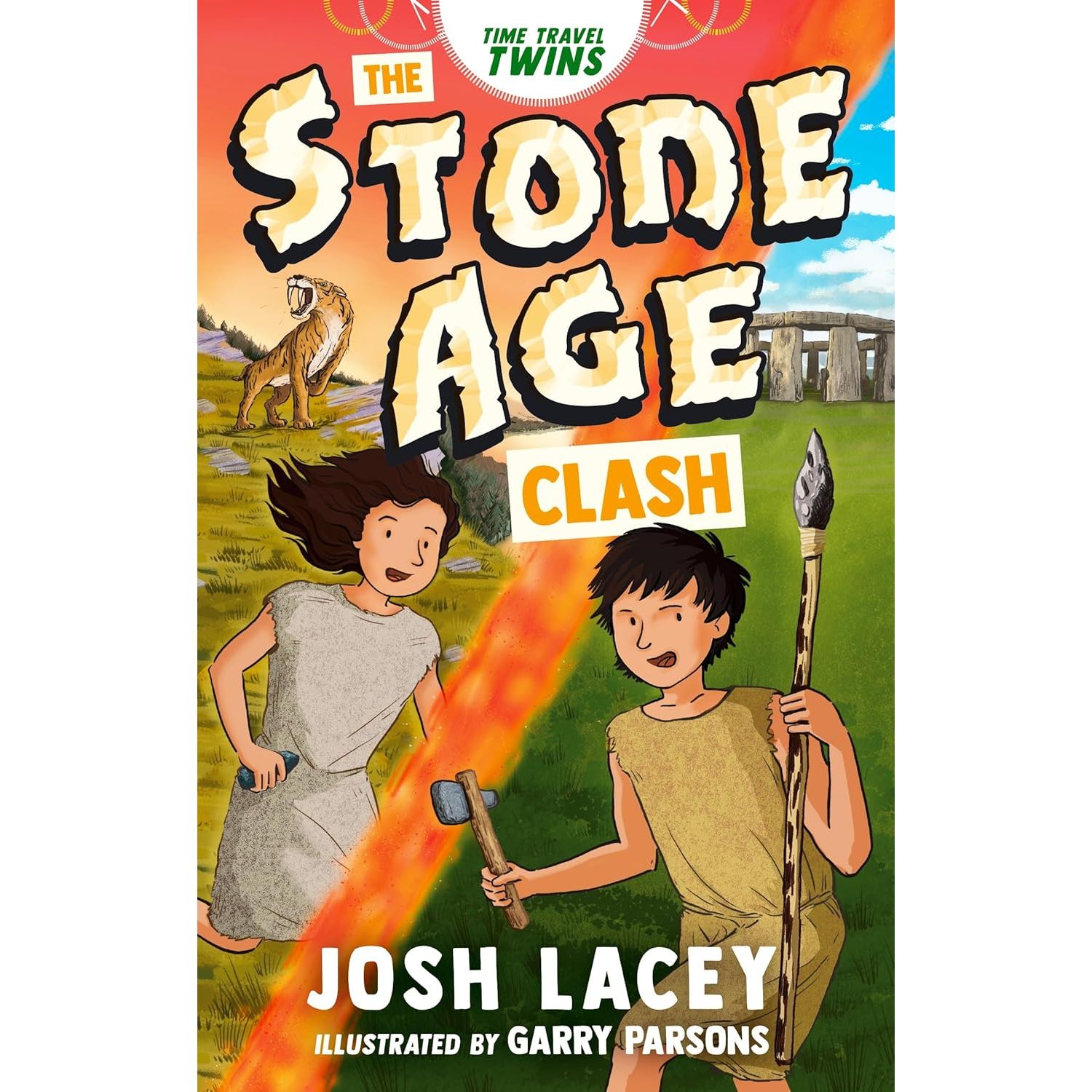 Time Travel Twins Series 4 Books Set by Josh Lacey (Viking Attack, Stone Age Clash, Roman Invasion, Maya Sacrifice)