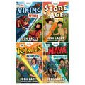 Time Travel Twins Series 4 Books Set by Josh Lacey (Viking Attack, Stone Age Clash, Roman Invasion, Maya Sacrifice)