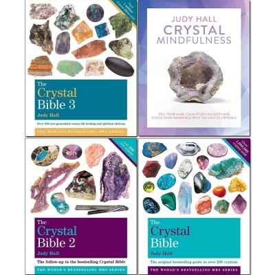 The Crystal Bible Volume 1-3 Books And Crystal Mindfulness 4 Books Collection Set By Judy Hall