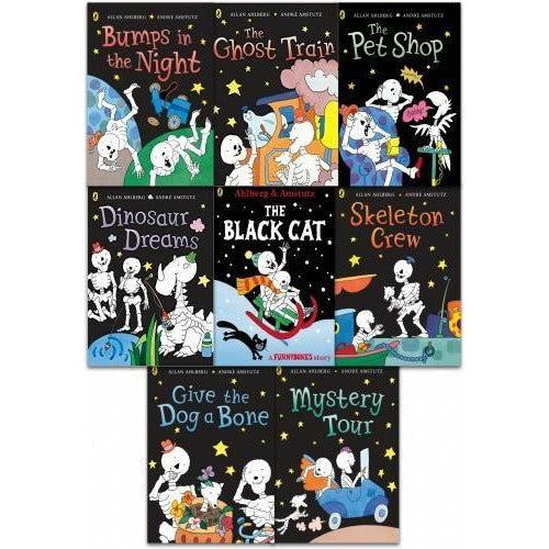 Funny Bones Collection By Allan Ahlberg 8 Books Set Ghost Train, Skeleton Funny bones
