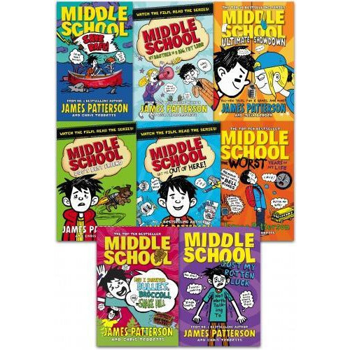 James Patterson Middle School Collection 8 Books Set | Hilarious Children’s Series About School Life & Adventure for Children Ages 8–12