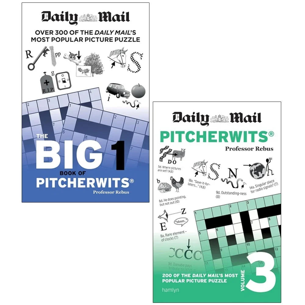 Daily Mail Puzzle Pitcherwits Collection 2 Books Set by Professor Rebus(Daily Mail Pitcherwits – Volume 1 ,Volume 3)