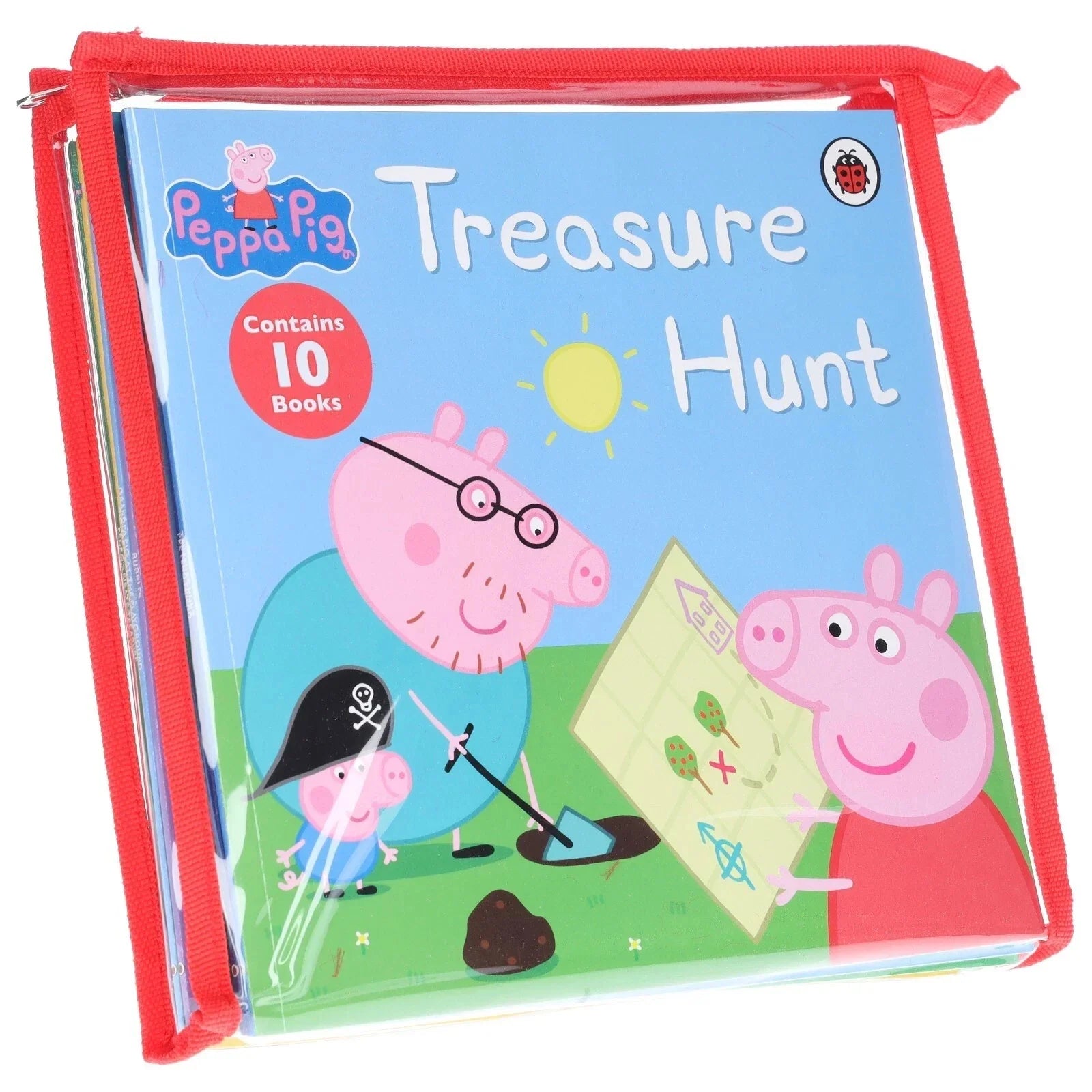 Peppa Pig 10 Books Ziplock Collection Set By Ladybird( Pretend Friend ,George’s Friend , Doctors , Bubbles ,Grandpa Pig at the Playground ,Richard Rabbit Comes to Play ,Pedro’s Pirate Treasure ,The Toy Cupboard , Horsey Twinkle Toes & Treasure Hunt