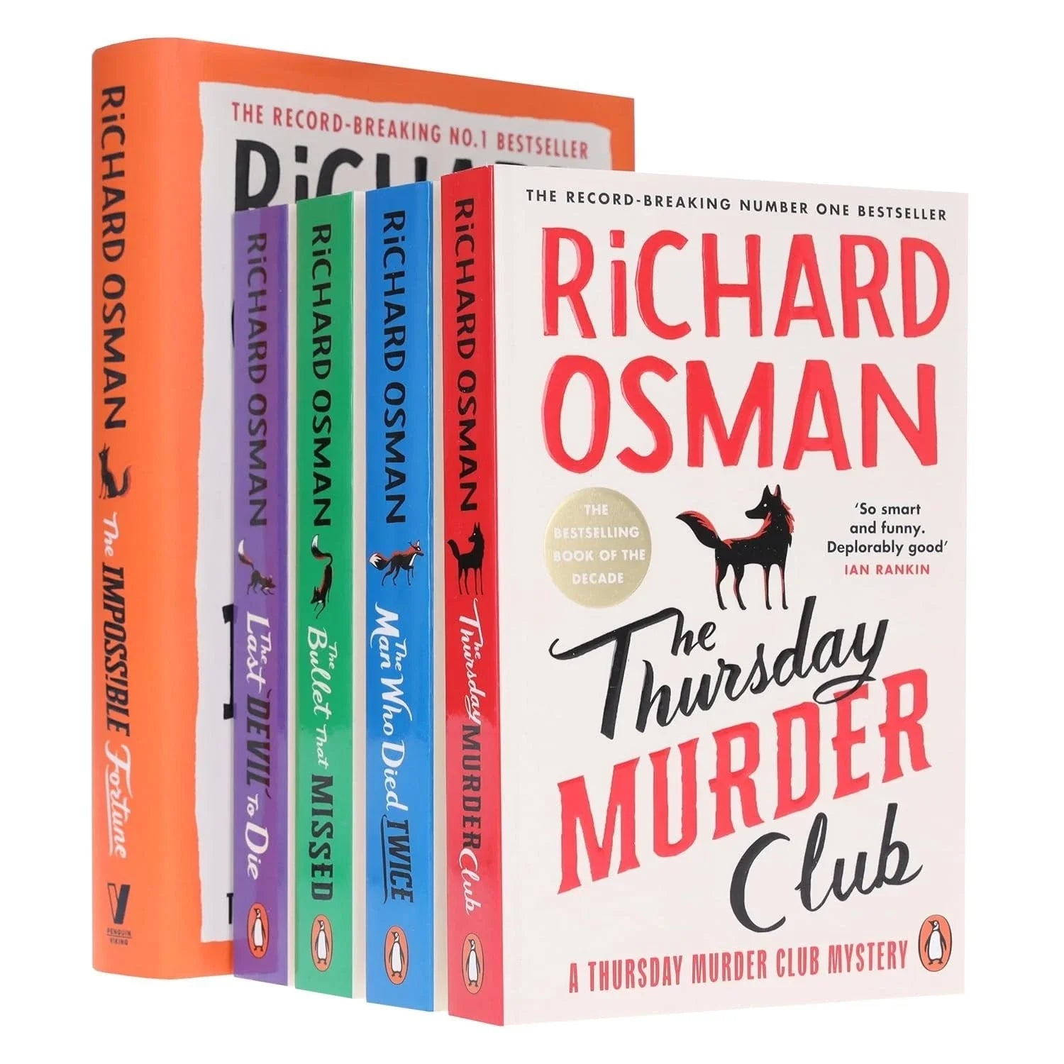 Thursday Murder Club Mysteries 5 Books Collection Set(Thursday Murder Club Mysteries Series ,The Thursday Murder Club, The Man Who Died Twice, The Bullet That Missed ,The Last Devil To Die  & The Impossible Fortune)