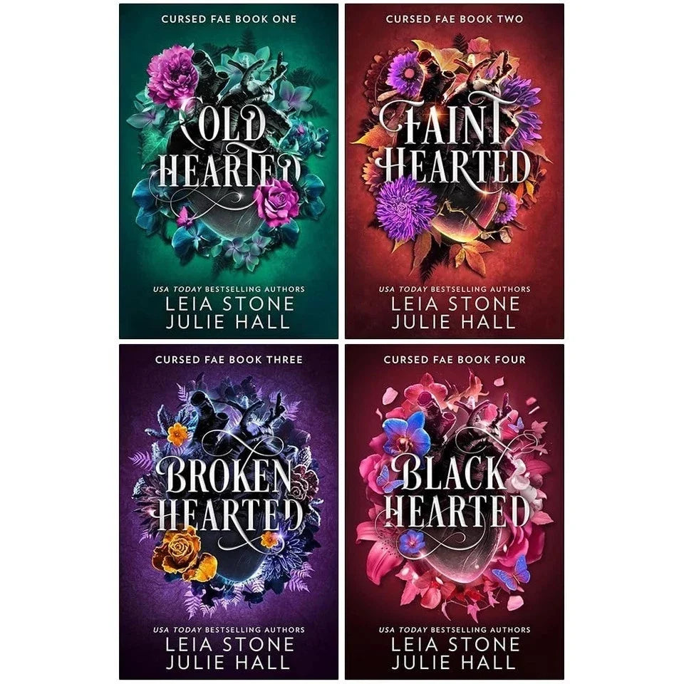 Cursed Fae Series 4 Books Collection Set By Leia Stone & Julie Hall (Cold Hearted ,Faint Hearted ,Broken Hearted & Black Hearted)