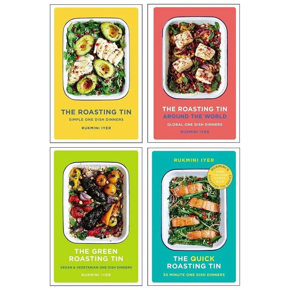Rukmini Iyer Roasting Tin Collection 4 Books Set (The Green Roasting Tin, Roasting Tin Around the World ,Simple One Dish Dinners & Quick Roasting Tin: 30 Minute One Dish Dinners)