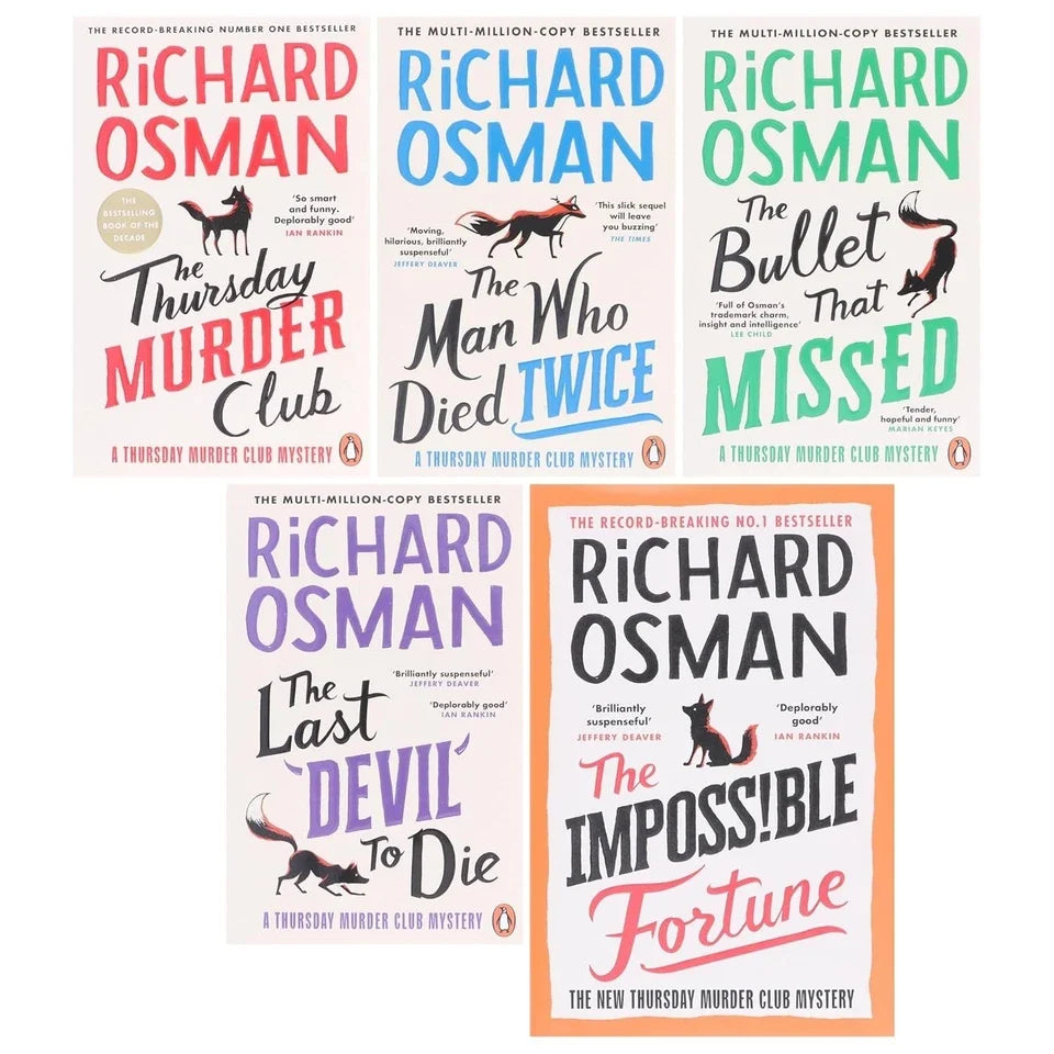Thursday Murder Club Mysteries 5 Books Collection Set(Thursday Murder Club Mysteries Series ,The Thursday Murder Club, The Man Who Died Twice, The Bullet That Missed ,The Last Devil To Die  & The Impossible Fortune)