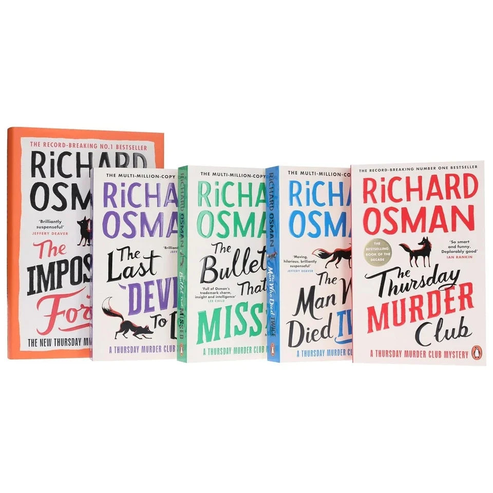 Thursday Murder Club Mysteries 5 Books Collection Set(Thursday Murder Club Mysteries Series ,The Thursday Murder Club, The Man Who Died Twice, The Bullet That Missed ,The Last Devil To Die  & The Impossible Fortune)